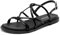 DREAM PAIRS Women's Sandals Cross Strappy Gladiator Dress Flat Sandals Daily Casual Comfortable Summer Shoes,Size 6,Black-Pu,DWUMFS2523