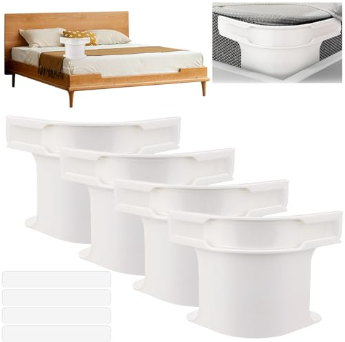 Vibbang Bed Sheet Holder With Lock Strips, 4PCS Bed Sheet Clips for Bedding | Removable Fitted Sheet Corner Holders Non-Slip, Heavy Duty Bed Sheet Fasteners for Mattress Protector Blanket Bedding