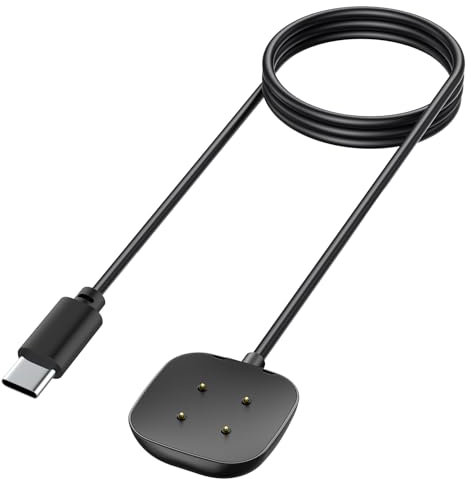 USB C Charger Cable for Fitbit Sense/Sense 2/Versa 3/Versa 4, Replacement USB C Charging Cable Cord Magnetic Dock Stand for Sense/Sense 2/Versa 3/Versa 4 Smartwatch (100cm)