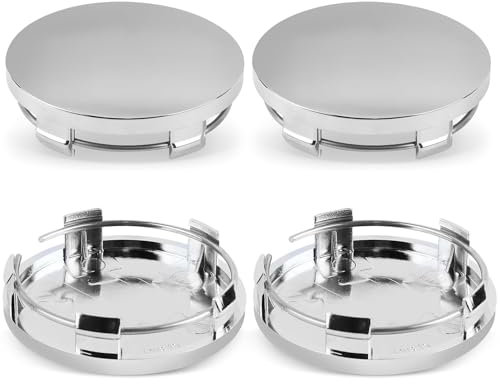 FEIHUAJIANIAN 4 Stück Nabendeckel für Skoda Fabia IV 2021, Auto Radnabenkappen Wheel Caps Radnaben Wasserdicht Staubdicht Radzierblende Radmitte Zubehör,Silver-60mm