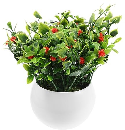 WESIEVYA Faux Potted Plants for Home Decor Realistic Artificial Flowers Bonsai Arrangement Low Maintenance Indoor Outdoor Adornment for Balcony Patio Office present Idea