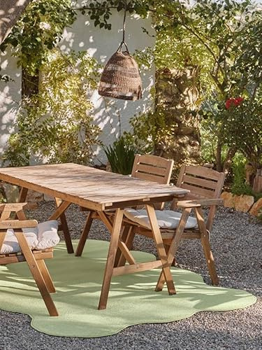 RugVista Olga In & Outdoor-Teppich, 200 x 300 cm, Grün | Moderne, Niedriger Stapel, Nur Handwäsche, Oeko-Tex 100, UV-beständig, Patio