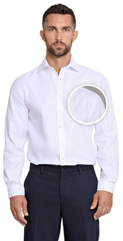 Lindbergh Business Hemd Herren | Herrenhemden Langarm aus blickdichtem Stoff | Bügelfrei mit Nanotex Fleckenschutz & antibakterieller Behandlung | Größe S-3XL