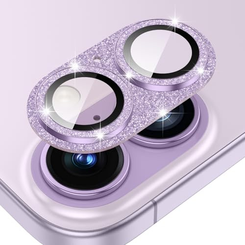 Fewdew pour iPhone 17 Protecteur d'objectif de l'appareil photo, [Ultra HD] [Anti-rayures] Protecteur d'écran d'appareil photo en verre trempé en alliage d'aluminium métallique, Lavande