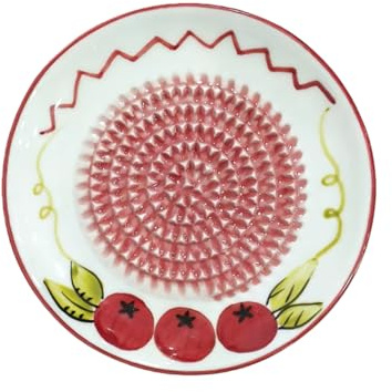 LONG XIN SERIES 1PCS Hawthorn Ceramic Grater 4.7Inch | Ceramic Grater With Hawthorn Pattern, Dishwasher Safe, Grates Ginger, Garlic, Cheese, Chocolate