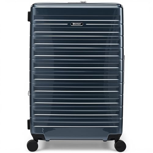 Eminent Voyager Koffer Groß XL leicht, Hartschalenkoffer Trolley | Reisekoffer groß XXL, 4,4 kg leicht, 112L, 158 cm für 23 kg, erweiterbar 77x51x30 auf 34, TSA Schloss, 4 Rollen, Dunkelgrau