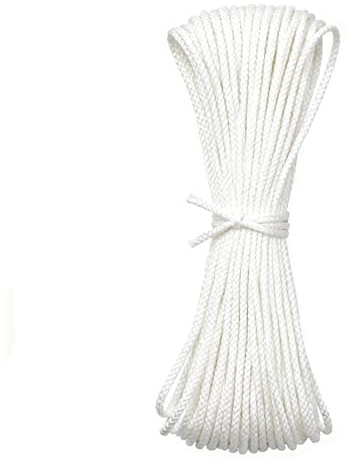 1 Roll 20m X 2mm Nylon Blind Cord | Braided White Nylon, Ideal for Roman/Vertical Blinds, Picture Hanging, And DIY. Strong, Durable, Easy to Cut and Thread.
