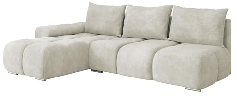 Mirjan24 Ecksofa Bukirt mit Bettkasten, 3 Sitzer L-Form Sofa mit Schlaffunktion, Eckcouch für Wohnzimmer, Couch mit Bettfunktion (Lumo 55, Seite: Links)