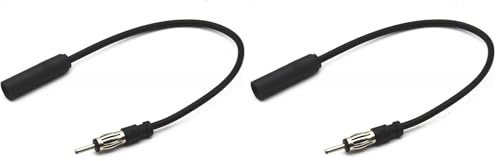 Panlouting Autoradio Antennen Verlängerungskabel | DIN Stecker auf DIN Buchse | 35cm | RG174 FM AM Koaxialkabel für Fahrzeug, LKW, Autoradio (Packung mit 2)