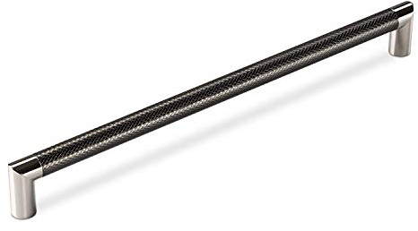 SOTECH SCHÜCO ALU COMPETENCE Möbelgriff Arnold Ø 16 mm Schranktürgriff BA 320 mm Chrom glänzend/Gunmetal gerändelt Design trifft auf Funktion