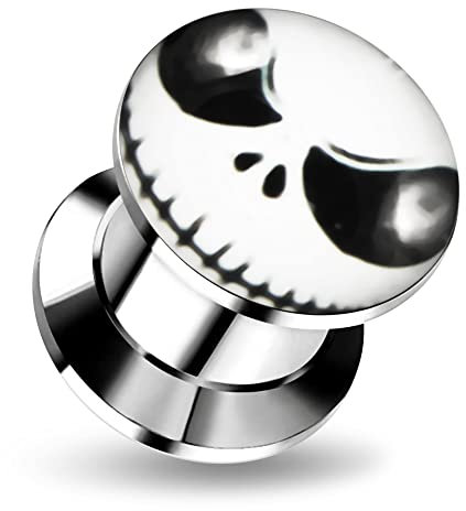Monster Piercing 12MM Mr.Jack Logo Piecture 316L Gewinde innen doppelte ausgestellte Ohrenpiercing