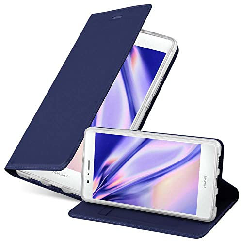 Cadorabo Hülle kompatibel mit Huawei P9 LITE 2016 / G9 LITE aus Kunst Leder Flip Klappbare Magnetische [Standfunktion] [Kartenfächern] Cover Hülle für Huawei P9 LITE 2016 / G9 LITE Tasche in Blau