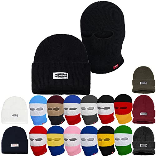 PG Wear Mütze und Sturmhaube in schwarz rot blau grau (Schwarz)