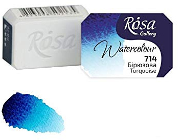 Professional Watercolour Paint, 2,5ml Half Pan, ROSA Gallery (Turquoise)