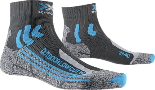 X-Socks Trek Outdoor Damensocken mit Belüftung, Blau/Rosa, 41-42 | Anatomisch für Frauenfüße, reduziert Blasenbildung, Air-Conditioning Channel 4.0, Achillessehnen-Schutz