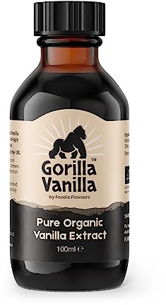 Gorilla Vanilla – Organic Vanilla Extract 100ml For Baking | Premium Quality, No Added Sugar | Extracted in UK | Vegan & Gluten Free | by Foodie Flavours