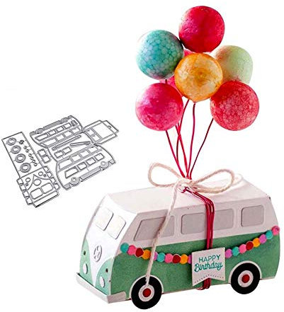 Uticon Stanzformen für Kartenherstellung, Busballons, Metall-Stanzform, DIY, Scrapbooking, Papierkarten, Foto, Schablonenform
