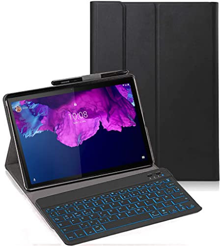Tastiera Custodia per Lenovo Tab P11, [Italiana Layout] 7 Colori Backlit Tastiera Wireless con Custodia Protettiva per Lenovo Tab P11 11 2020 TB-J606F, Nero