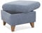 CAVADORE Hocker Lotta / Skandinavischer Stauraumhocker als Beistellhocker oder Fußhocker / 58 x 47 x 58 / Webstoff, Hellblau