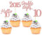 Gyufise 24Pcs Rose Gold Glitter Happy 10th Birthday Cupcake Toppers 10 Ten Hello 10 Double Dights Since 2015 Cupcake Picks for 10th Birthday Party Decorations
