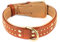 Monkimau Hundehalsband - Halsband für Hunde aus Leder mit Nieten gepolstert verstellbar (L: 35mm x 65cm)