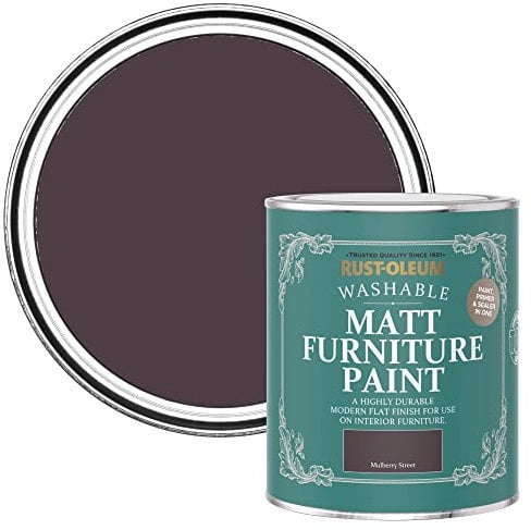 Rust-Oleum Dark Purple Furniture Paint in Matt Finish - Mulberry Street 750ml