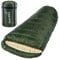 Skandika Schlafsack Vegas | XXL Mumienschlafsack mit Polycotton Innenfutter, für Erwachsene, koppelbar, 3 Jahreszeiten, bis -12°C, 220 x 110 cm | Winter Outdoor Camping Wandern (RV Links, Dunkelgrün)