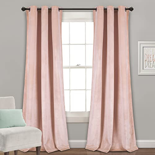 Lush Decor Prima Paire de Rideaux de fenêtre en Velours Unis filtrant la lumière, 274,5 x 96,5 cm (L x l), Vieux Rose