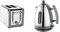 Dualit Architect 2 Slice Toaster Stainless Steel with Grey Trim Extra-Wide Slots, Peek and Pop Function, 26526 & Lite Kettle - 1.5L Jug Kettle - Polished with Grey Trim, High Gloss Finish - 72006