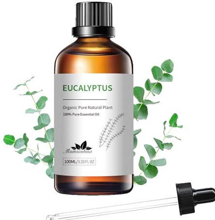 Eukalyptusöl Mumianhua Natürliche Eukalyptus Öl Aromatherapie Eukalyptus Ätherisches Öl für Diffuser, Luftbefeuchter, Haut, Bad, Massage, Sauna, Entspannung, DIY Seifen, Kerzen 100 ml