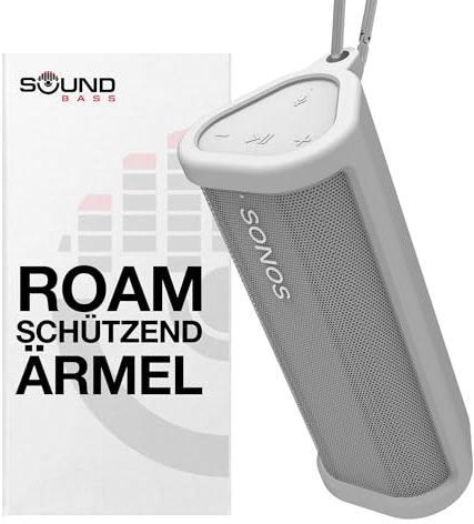 Estuche de Transporte de Silicona Protectora Resistente | Blanco | Proteja su Altavoz Bluetooth inalámbrico con Esta Cubierta/Funda | Diseñado para Sonos Roam