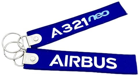 Schlüsselanhänger Airbus A321neo blue Large size: 160 x 30