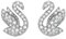 Swarovski Swan Ohrstecker, Schwan, Weiß, Rhodiniert