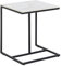 FATIVO Beistelltisch Marmor Weiß Nachttisch: C-Form Gesinterter Stein Beistelltische Sofatisch mit Schwarz Metallgestell Skandinavisch Wohnzimmertisch für Wohnzimmer Schlafzimmer 45×39.5×52.5cm