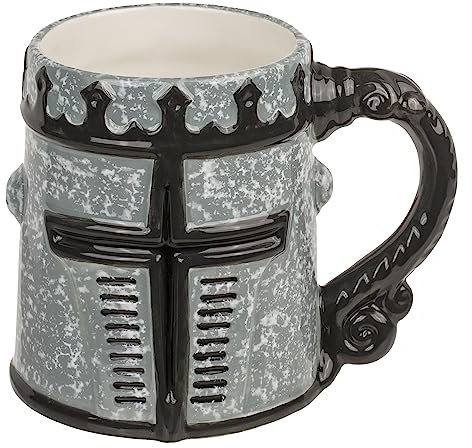 MIJOMA Fantasy Henkelbecher aus Steingut - Gruseliger Kaffeebecher & Teetasse, 400ml Fassungsvermögen, Perfekt für Geschenke, Sammler & Fans, 15x11 cm (Ritter)