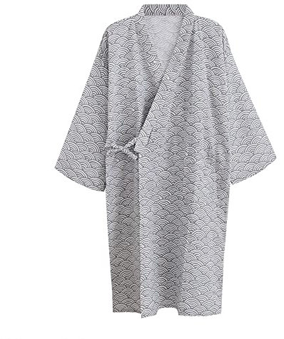 G-LIKE Kimono Japonais Chemise de Nuit Peignoir - Style Haori Yukata Traditionnel 100% Coton Printemps Été Robe de Maison Peignoir de Sauna Léger Mince Vêtements de Nuit pour Femme Homme, Hommes de