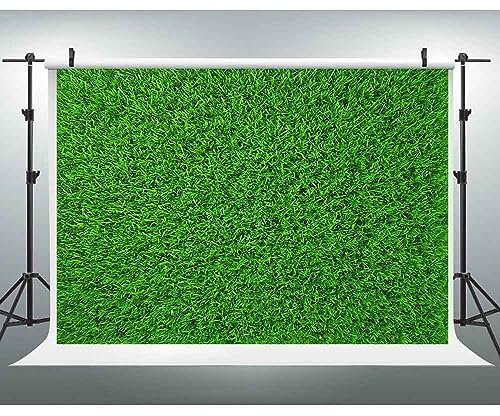 CHO Grüner Gras Naturhintergrund Fotohintergrund für Fotografie Frühling Realistischer Rasen Hintergrund für Geburtstagsparty Babyparty Studio Requisiten 2,1 x 1,5 m