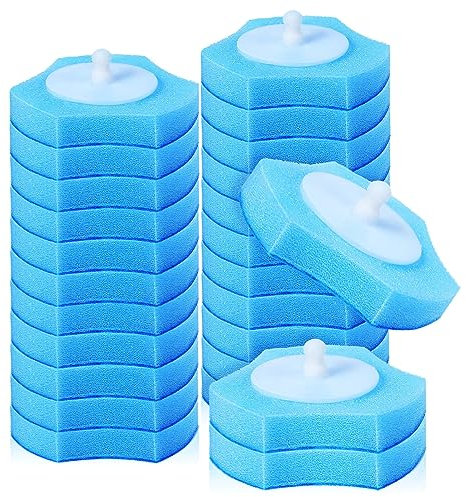 Lurrose 30pcs Disposable Toilet Brush Refills Bathroom Scrubber Wand Replacement Cleaner Pads for Bathroom Floor Drain, without Handle