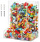 ZEAYEA Acrylic Wall Toy Dispenser, Hanging Organizer and Storage Bin for Playroom, Triple Divided Clear Holder for Blocks, Cars, Trains, Balls, Darts, Snacks