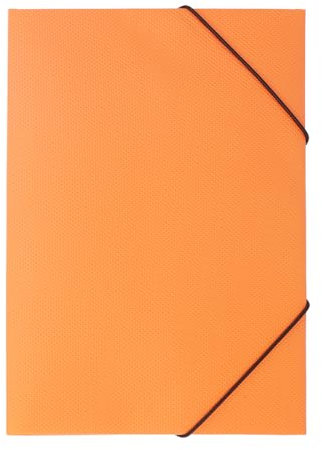 FRETONBA Postmappe A4 Schule, 10er Eckspannermappen a4, Sammelmappe, Papphefter mit Gummizug, aus Kunststoff, Ordner für Büro und Schule, Dokumentenmappe Hohe Ladekapazität Orange