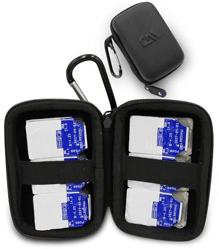 CASEMATIX Travel Case for Contact Lenses - Fits 12 Daily Disposable Contacts in a Compact Dual-sided Storage Case with Clip On Carabiner
