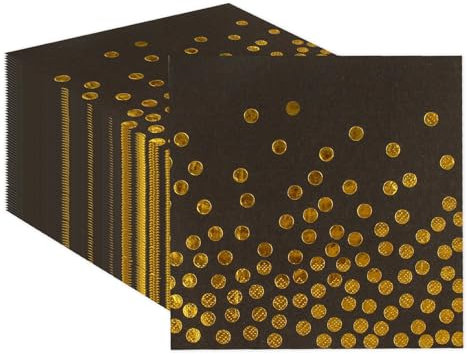 60 Stück Schwarz und Gold Geburtstag Servietten，33x33cm Papier Party Servietten，für Junge Mädchen Geburtstag Party Dek