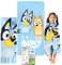 Disney Bluey Strandtuch für Kinder – Set mit 68,6 x 137,2 cm blauem Mikrofaser-Poolhandtuch plus Aufklebern, Blaues Strandtuch-Set für Jungen und Mädchen
