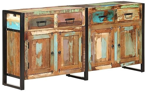 Chaduof Sideboard, Kommode Schlafzimmer, Kommoden & Sideboards, Wohnzimmerschrank, Flur Kommode, Zimmer Möbel, 172x35x80 cm Altholz Massiv