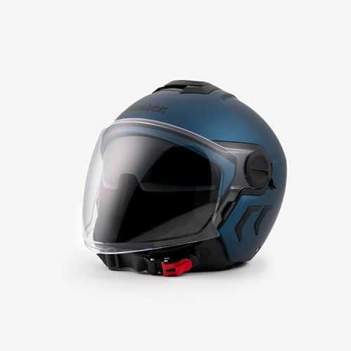 Blauer Demi-Jethelm Motorradhelm - DJ01 MONO H109 blau matt L