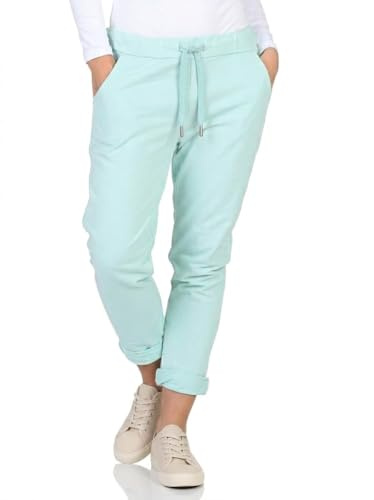Damen Jogginhose im Boyfriend-Style Sweatpants für Freizeit Sport und Fitness 94 (Mint)
