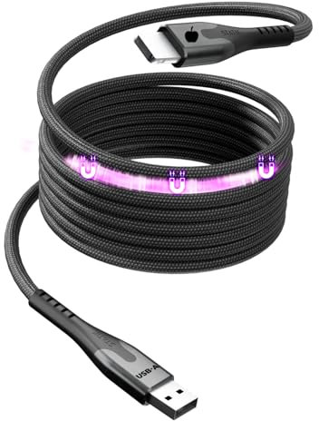 Statik MagStack 3FT/1M iProduct USB Magnet Ladekabel - Ordentliches USB Ladekabel ohne Kabelsalat - Mit 12W Schnellladung - magnetisches USB Kabel für Datentransfer und Kabelmanagement