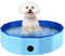 Fulhdedi Piscine Pliable pour Chien, 60 x 20 cm, pataugeoire Pliable en PVC pour Animaux domestiques, Piscine pour intérieur et extérieur - Bleu