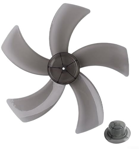 HOHOVYVY Ventilator Propeller,Kunststoff-lüfterblatt,12-Zoll-Kunststoff-Lüfterflügel Fünf Blätter Mit Mutternabdeckung Für Sockel(Black)