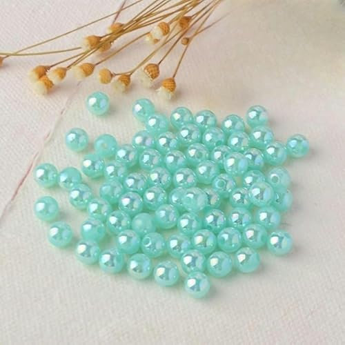500/850/1600/3600/4500 Stück 4–10 mm Acryl-Imitationsperlen, lose Perlen, bunte runde Perlen zur Herstellung von DIY-Armbändern und Schmuck – Helles Seegrün – 12 mm, 500 Stück